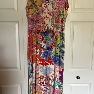 Johnny Was Multicolor Floral Embroidered Dress